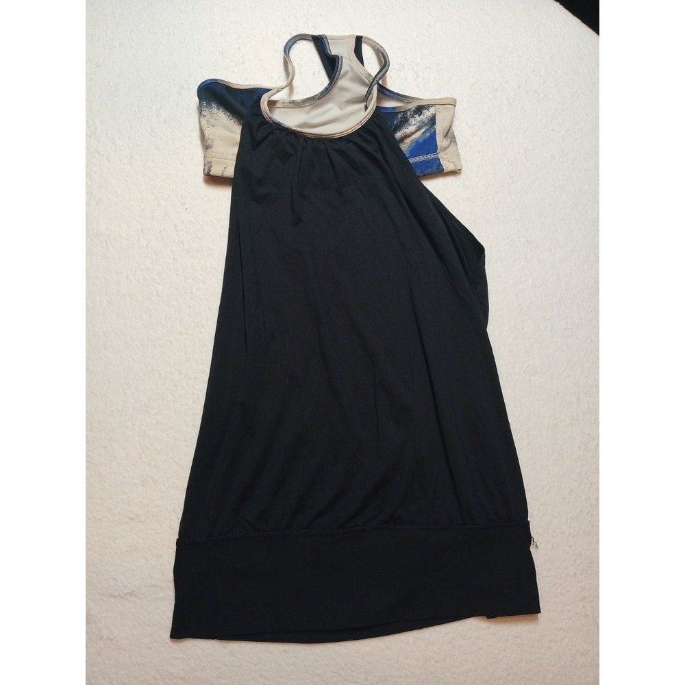 Lululemon No Limits Tank Black Blue Milky Way Multi Size 6